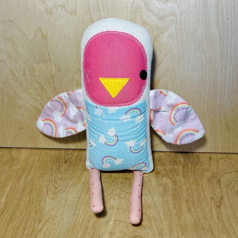 A Little‎ Bit Funky Sews Handmade Hoho Doll Rainbow Bird Pocket In Front